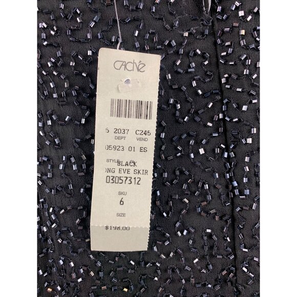 Women’s NWT Caché Black Beaded Skirt Size 6 - Picture 5 of 7